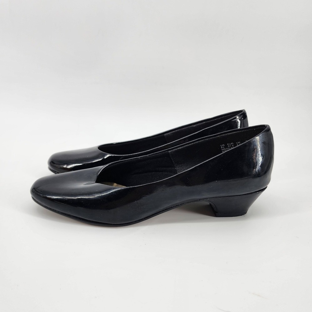 Soft Style Hush Puppies Black Patent Low Heel Pumps Womens 6.5